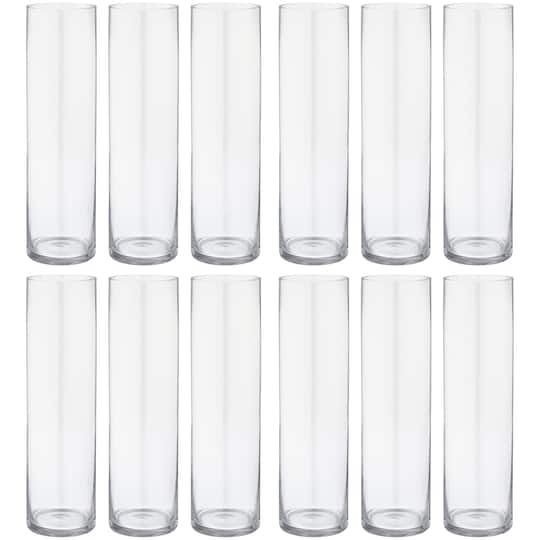 12 Pack: 14" Cylinder Glass Vase by Ashland™